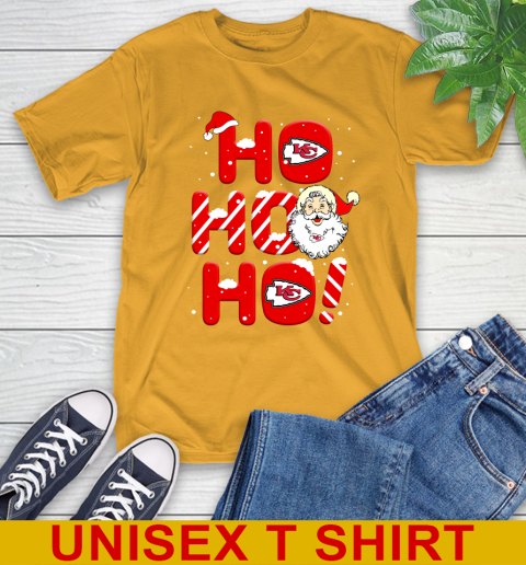 Kansas City Chiefs NFL Football Ho Ho Ho Santa Claus Merry Christmas Shirt T-Shirt 2