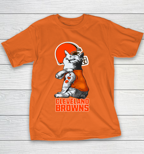 NFL Football My Cat Loves Cleveland Browns Youth T-Shirt 4