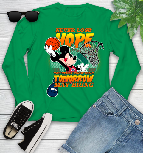 Washington Wizards NBA Basketball Mickey Disney Never Lose Hope Youth Long Sleeve 7