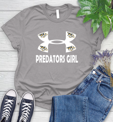 NHL Nashville Predators Girl Under Armour Hockey Sports Women's T-Shirt 5