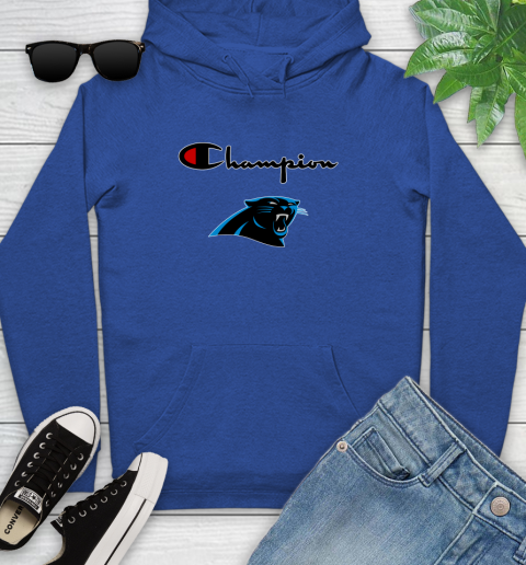 NFL Football Carolina Panthers Champion Shirt Youth Hoodie 6