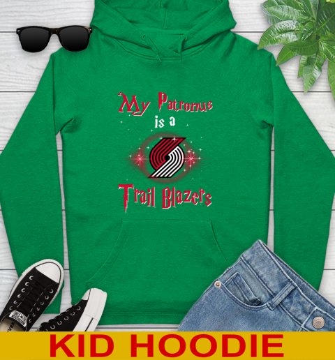 NBA Basketball Harry Potter My Patronus Is A Portland Trail Blazers Youth Hoodie 8