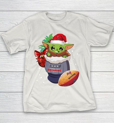 Tampa Bay Buccaneers Christmas Baby Yoda Star Wars Funny Happy NFL Youth T-Shirt 11