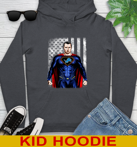 NFL Football Detroit Lions Superman DC Shirt Youth Hoodie - Image 10