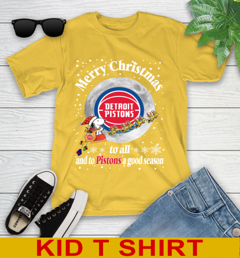 Detroit Pistons Merry Christmas To All And To Pistons A Good Season NBA Basketball Sports Youth T-Shirt 9