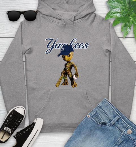 MLB New York Yankees Groot Guardians Of The Galaxy Baseball Youth Hoodie 6