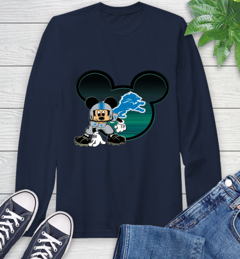 NFL Detroit Lions Mickey Mouse Disney Football T Shirt Long Sleeve T-Shirt 4