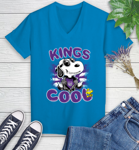 NBA Basketball Sacramento Kings Cool Snoopy Shirt Women's V-Neck T-Shirt 5