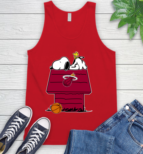 Miami Heat NBA Basketball Snoopy Woodstock The Peanuts Movie Tank Top 6