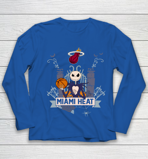 NBA Miami Heat Basketball Jack Skellington Halloween Youth Long Sleeve 7