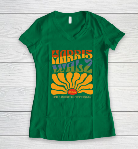 Harris Waltz For A Brighter Tomorrow Boho Aesthetic Women's V-Neck T-Shirt 3