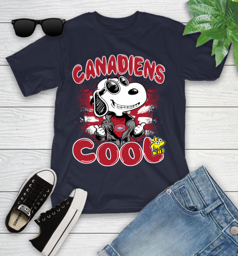NHL Hockey Montreal Canadiens Cool Snoopy Shirt Youth T-Shirt 2