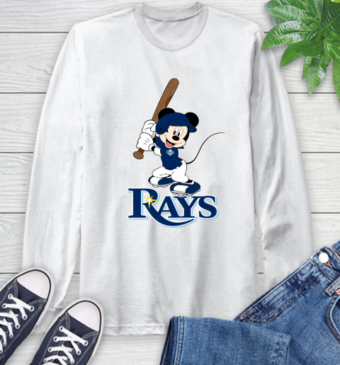MLB Baseball Tampa Bay Rays Cheerful Mickey Mouse Shirt Long Sleeve T-Shirt 2