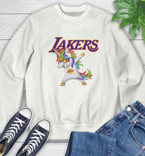 Los Angeles Lakers NBA Basketball Funny Unicorn Dabbing Sports Sweatshirt