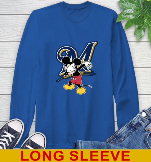 Milwaukee Brewers MLB Baseball Dabbing Mickey Disney Sports Long Sleeve T-Shirt 10 Milwaukee Brewers MLB Baseball Dabbing Mickey Disney Sports Long Sleeve T-Shirt - Image 10