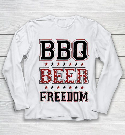 BBQ Beer Freedom Trump Fan Youth Long Sleeve 2