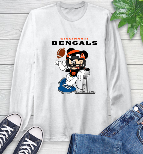 NFL Cincinnati Bengals Mickey Mouse Disney Super Bowl Football T Shirt Long Sleeve T-Shirt