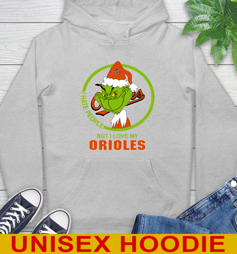 Baltimore Orioles MLB Christmas Grinch I Hate People But I Love My Favorite Baseball Team Hoodie 6
