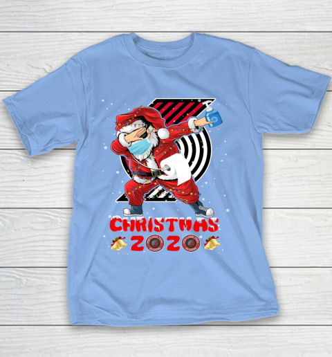 Portland Trail Blazers Funny Santa Claus Dabbing Christmas 2020 NBA Youth T-Shirt 8