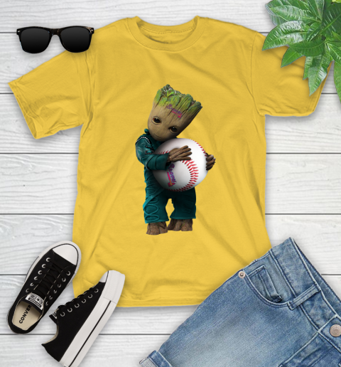 MLB Groot Guardians Of The Galaxy Baseball Sports Atlanta Braves Youth T-Shirt 8