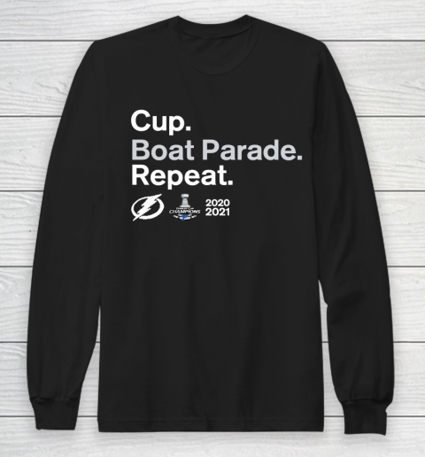 Cup Boat Parade Repeat Tampa bay Lightnings Stanley Hockey 2021 Long Sleeve T-Shirt