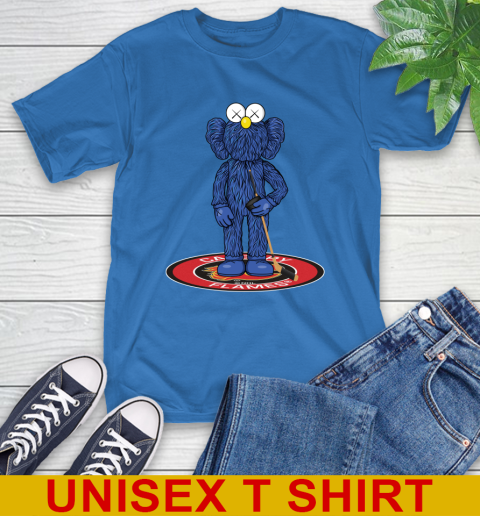 NHL Hockey Calgary Flames Kaws Bff Blue Figure Shirt T-Shirt - Image 10