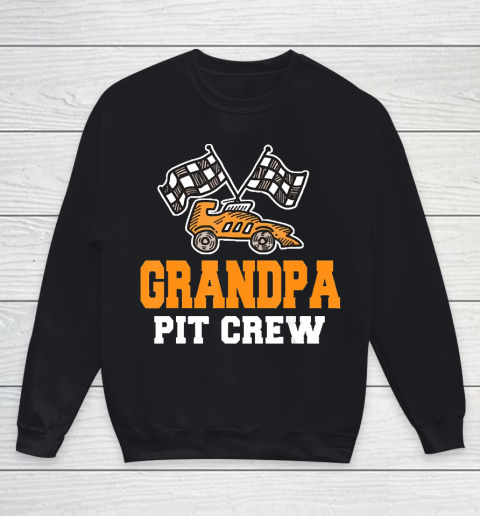 Grandpa Funny Gift Apparel  Grandpa Birthday Pit Crew Car Ra Youth Sweatshirt