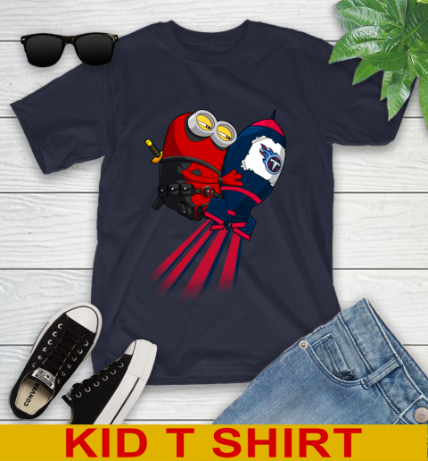 NFL Football Tennessee Titans Deadpool Minion Marvel Shirt Youth T-Shirt 2
