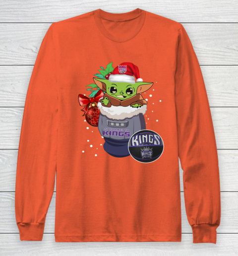 Sacramento Kings Christmas Baby Yoda Star Wars Funny Happy NBA Long Sleeve T-Shirt 5