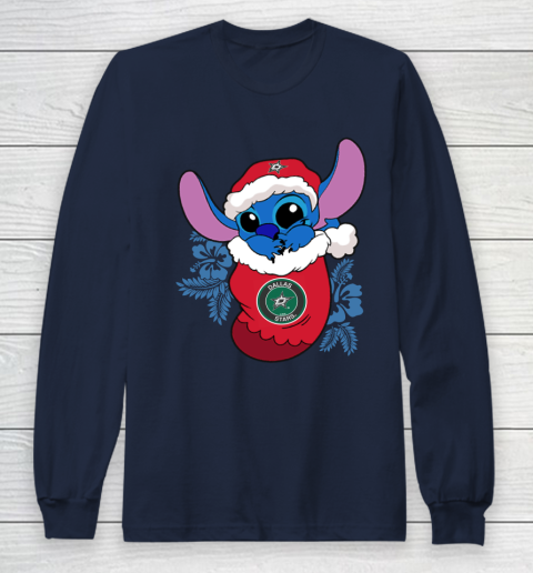 Dallas Stars Christmas Stitch In The Sock Funny Disney NHL Long Sleeve T-Shirt 4