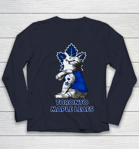 NHL My Cat Loves Toronto Maple Leafs Hockey Youth Long Sleeve 2