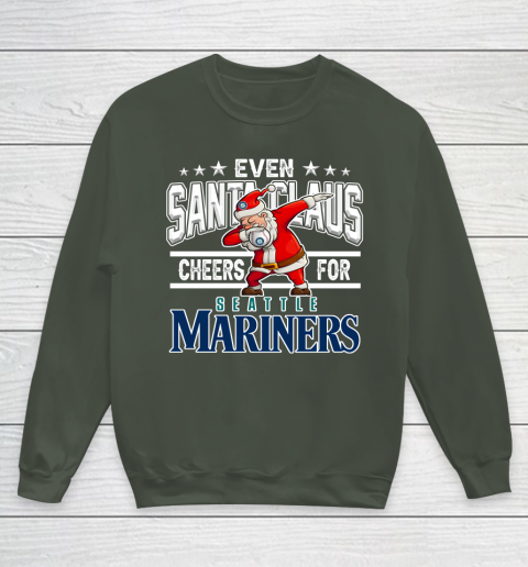 EveSeattle Mariners Even Santa Claus Cheers For Christmas MLB Youth Sweatshirt 8
