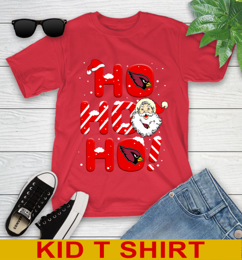 Arizona Cardinals NFL Football Ho Ho Ho Santa Claus Merry Christmas Shirt Youth T-Shirt 11