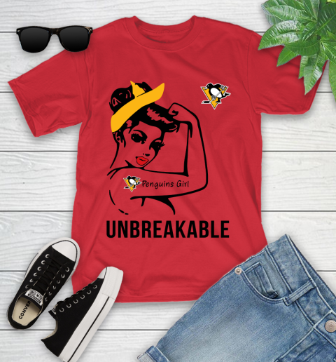 NHL Pittsburgh Penguins Girl Unbreakable Hockey Sports Youth T-Shirt 8