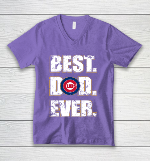 MLB Chicago Cubs Baseball Best Dad Ever Family Shirt V-Neck T-Shirt 8