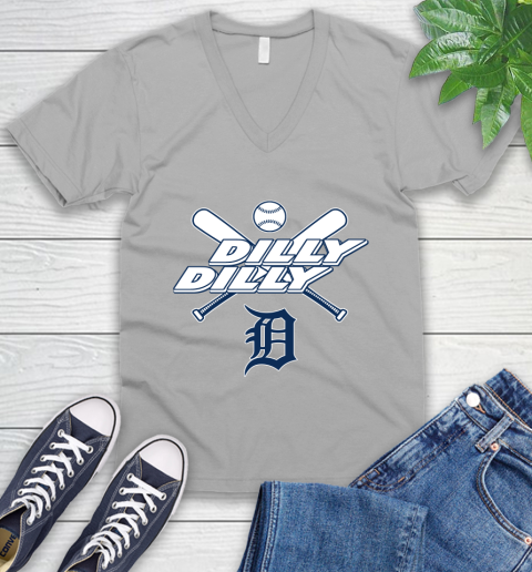 MLB Detroit Tigers Dilly Dilly Baseball Sports V-Neck T-Shirt 4