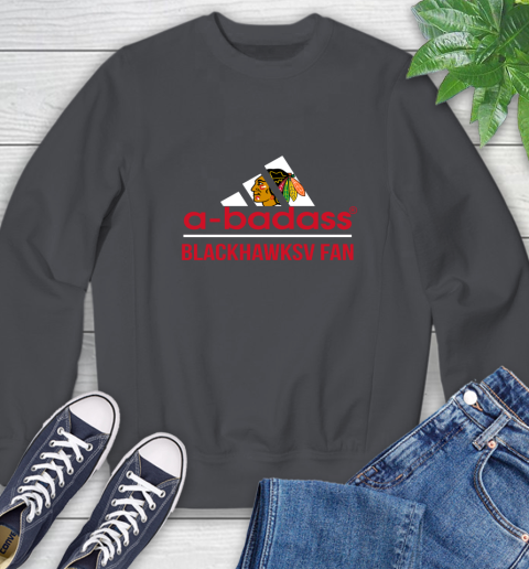 NHL A Badass Chicago Blackhawks Fan Adidas Hockey Sports Sweatshirt 6
