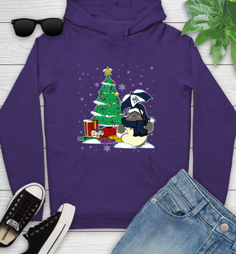 New York Yankees MLB Baseball Cute Tonari No Totoro Christmas Sports Youth Hoodie 5