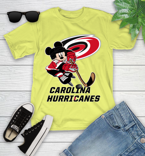NHL Carolina Hurricanes Mickey Mouse Disney Hockey T Shirt Youth T-Shirt 8