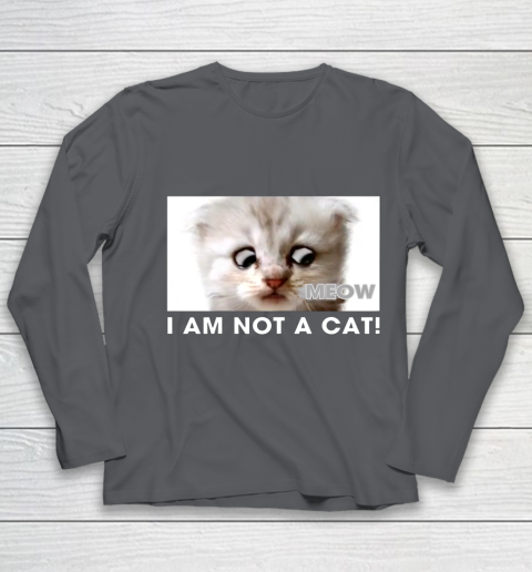 I am not a cat shirt funny video zoom call cat Youth Long Sleeve 6