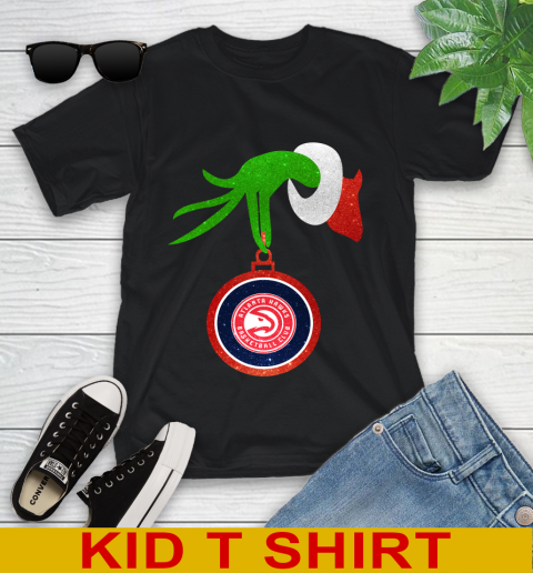 Atlanta Hawks Grinch Merry Christmas NBA Basketball Youth T-Shirt 2