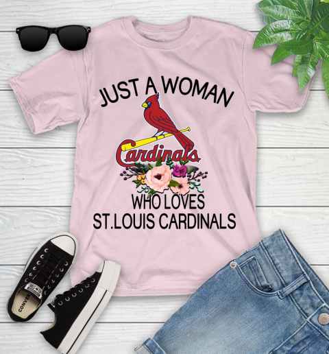 MLB Just A Woman Who Loves St.Louis Cardinals Baseball Sports Youth T-Shirt 7