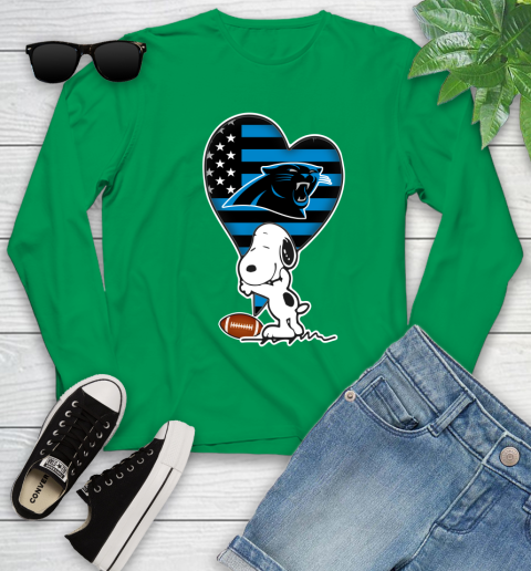 Carolina Panthers NFL Football The Peanuts Movie Adorable Snoopy Youth Long Sleeve 6