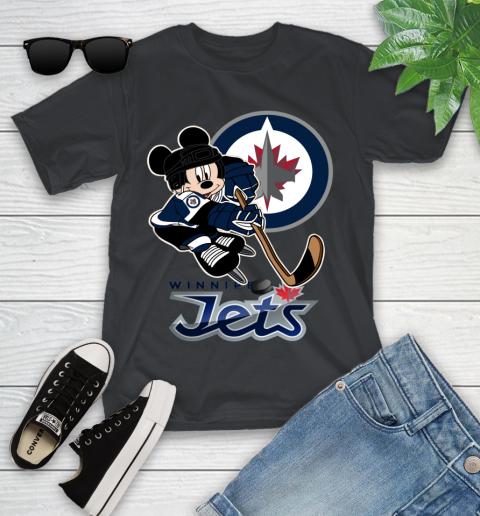 NHL Winnipeg Jets Mickey Mouse Disney Hockey T Shirt Youth T-Shirt 2