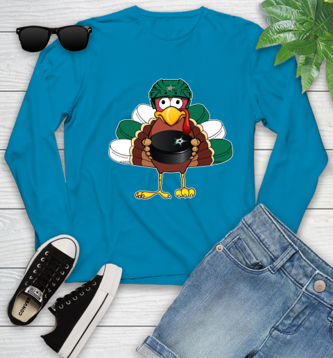 Dallas Stars Turkey Thanksgiving Day Youth Long Sleeve 7