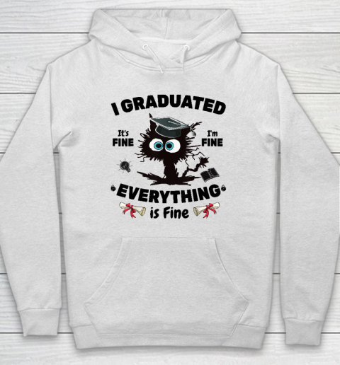 I Graduated Graduate Class 2023 Funny Black Cat Hoodie