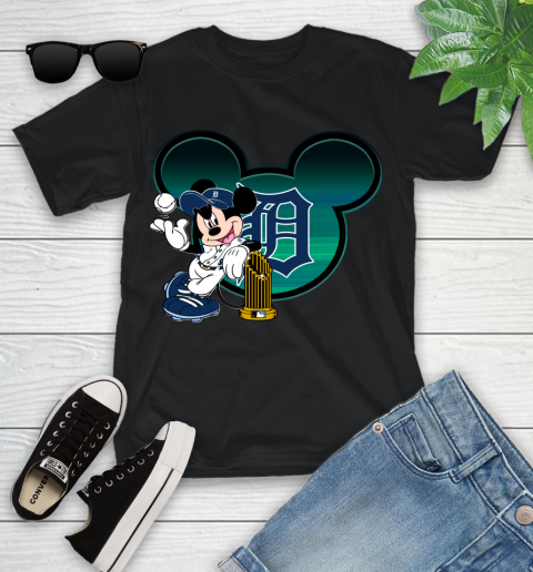 MLB Detroit Tigers The Commissioner's Trophy Mickey Mouse Disney Youth T-Shirt 2