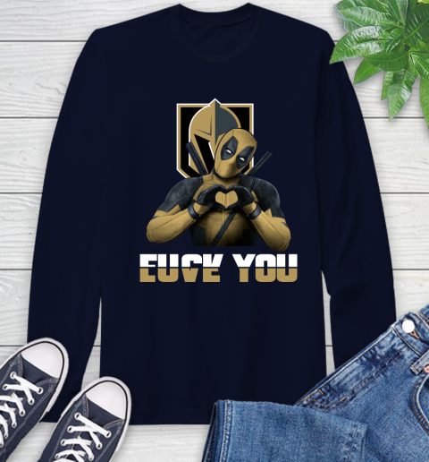 NHL Vegas Golden Knights Deadpool Love You Fuck You Hockey Sports Long Sleeve T-Shirt 3