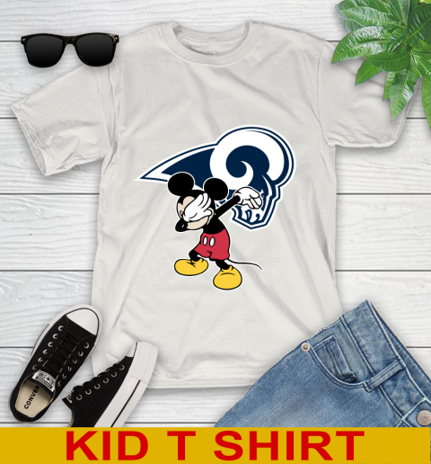 Los Angeles Rams NFL Football Dabbing Mickey Disney Sports Youth T-Shirt 12
