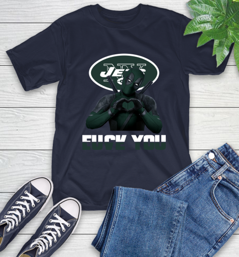 NHL New York Jets Deadpool Love You Fuck You Football Sports T-Shirt 3